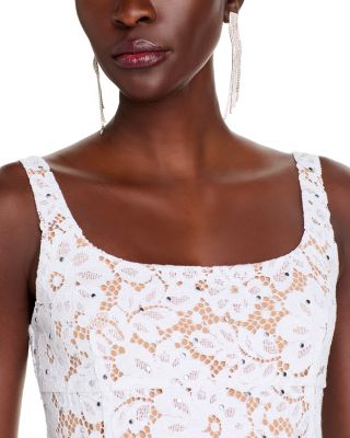 Lace Square Neck Mini Dress