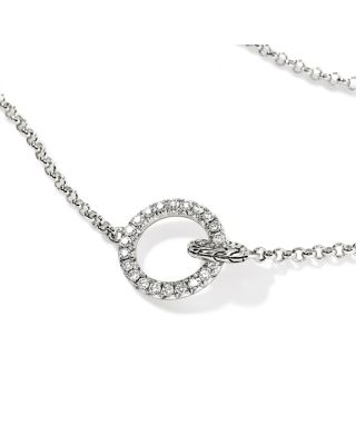 Sterling Silver JH Essentials Diamond Circle Pendant Necklace, 16-18"