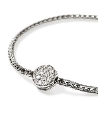 Sterling Silver JH Essentials Diamond Pav&eacute; Disc Chain Bracelet