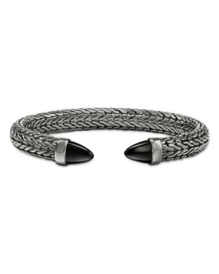 Sterling Silver Spear Black Onyx Cuff Bracelet