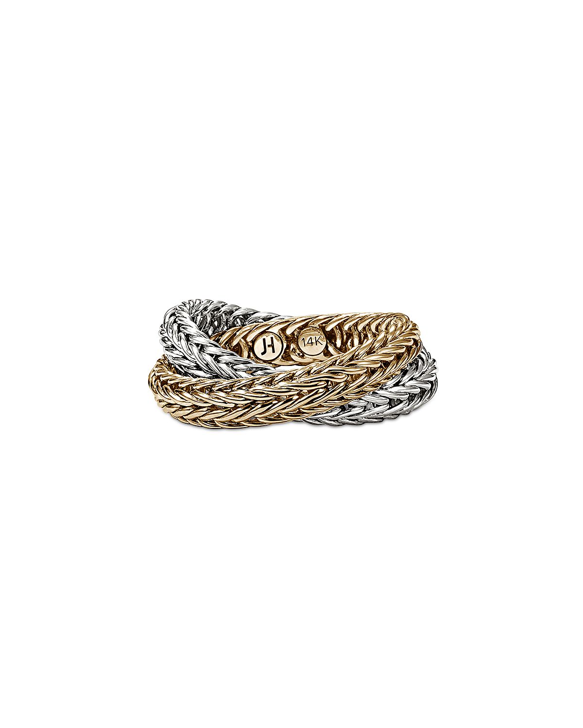 John Hardy 14K Yellow Gold & Sterling Silver Kami Chain Crossover Ring
