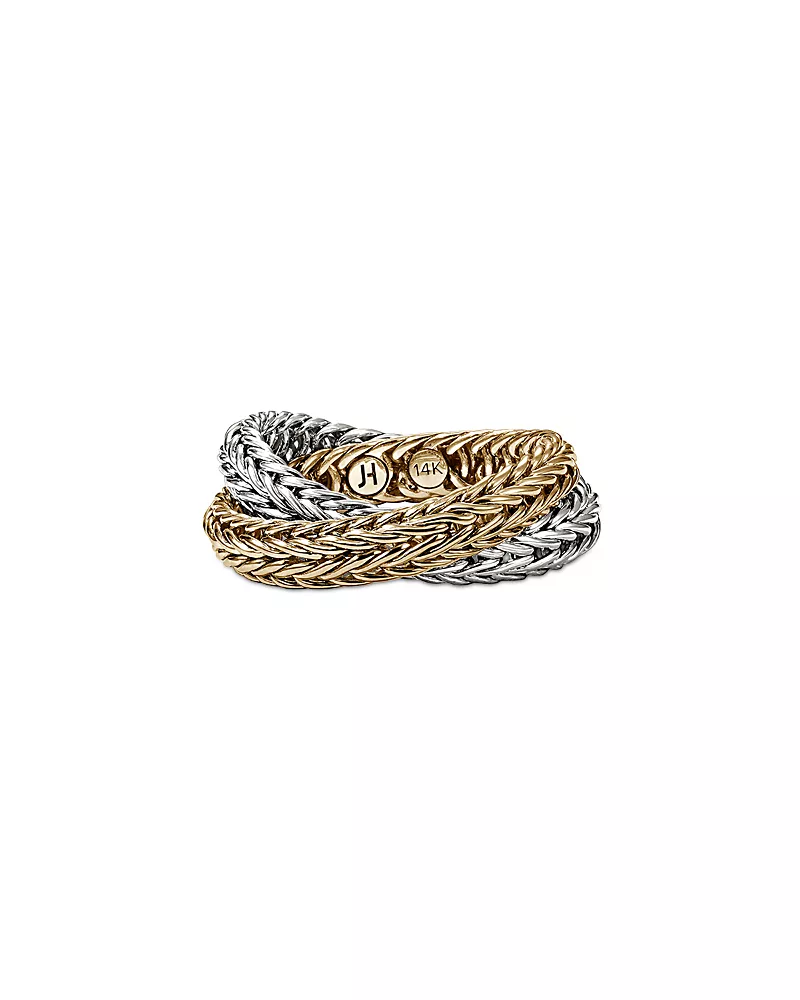 John Hardy 14K Yellow Gold & Sterling Silver Kami Chain Crossover Ring