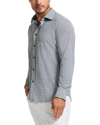 Gresham Printed Long Sleeve Button Front Shirt