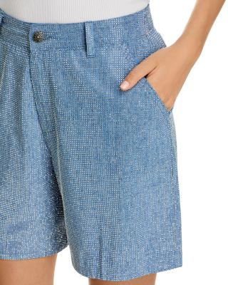 Chambray Rhinestone Shorts