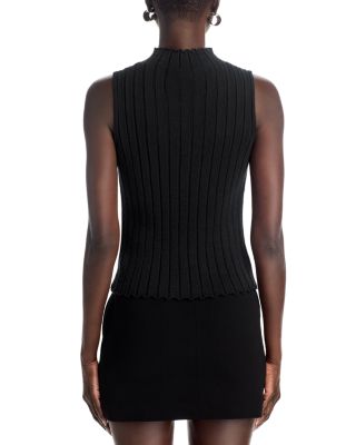 Cashmere Ribbed Sleeveless Sweater
