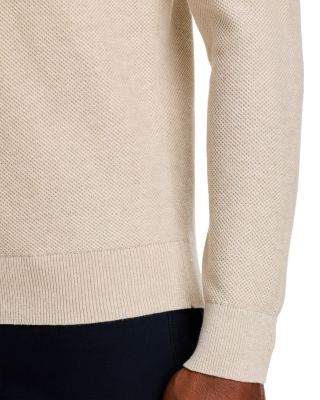 Cotton Tipped Textured Birdseye Half Zip Sweater - Exclusive