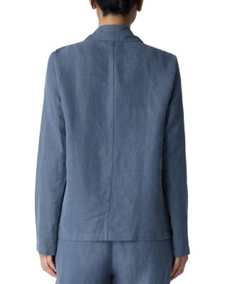 Notch Collar Linen and Silk Blazer