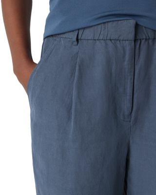 Ankle Pleated Linen and Silk Pants