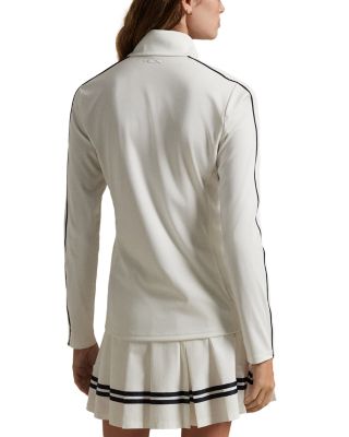 Piped Trim Stretch Interlock Quarter Zip Top