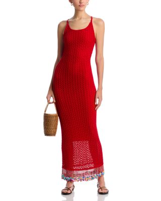 Ali Beads Red Dress Swim Cover-Up - Exclusive
