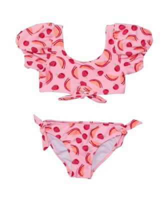 Snapper Rock - Girls' Berry Sweet Knot Front Bikini - Little Kid, Big Kid