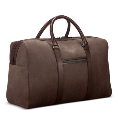 Compact Leather Weekender Bag