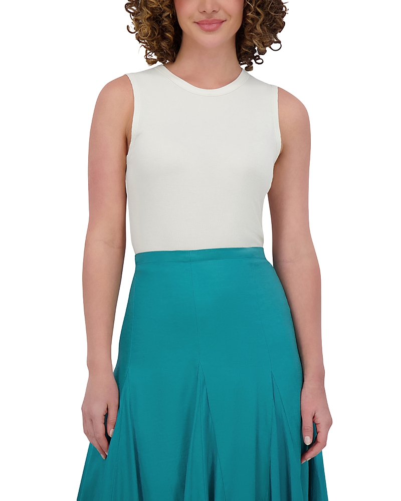 Point Crewneck Tank Top In Cream