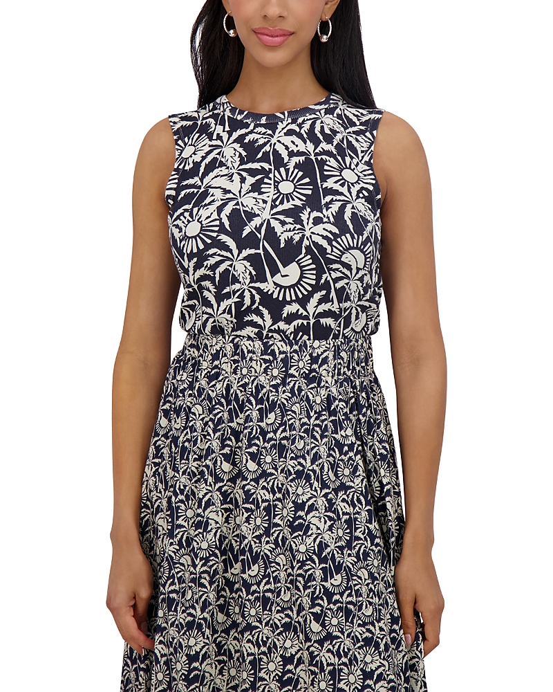 Point Crewneck Tank Top In Palm Trees