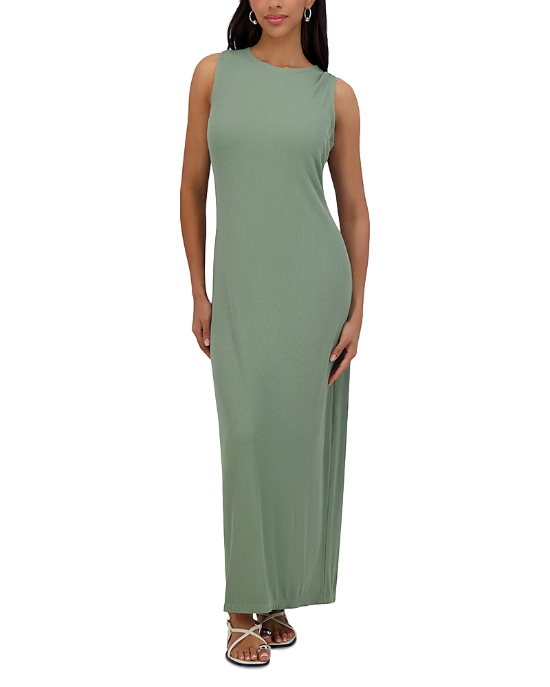 Point Sleeveless Crewneck Straight Dress