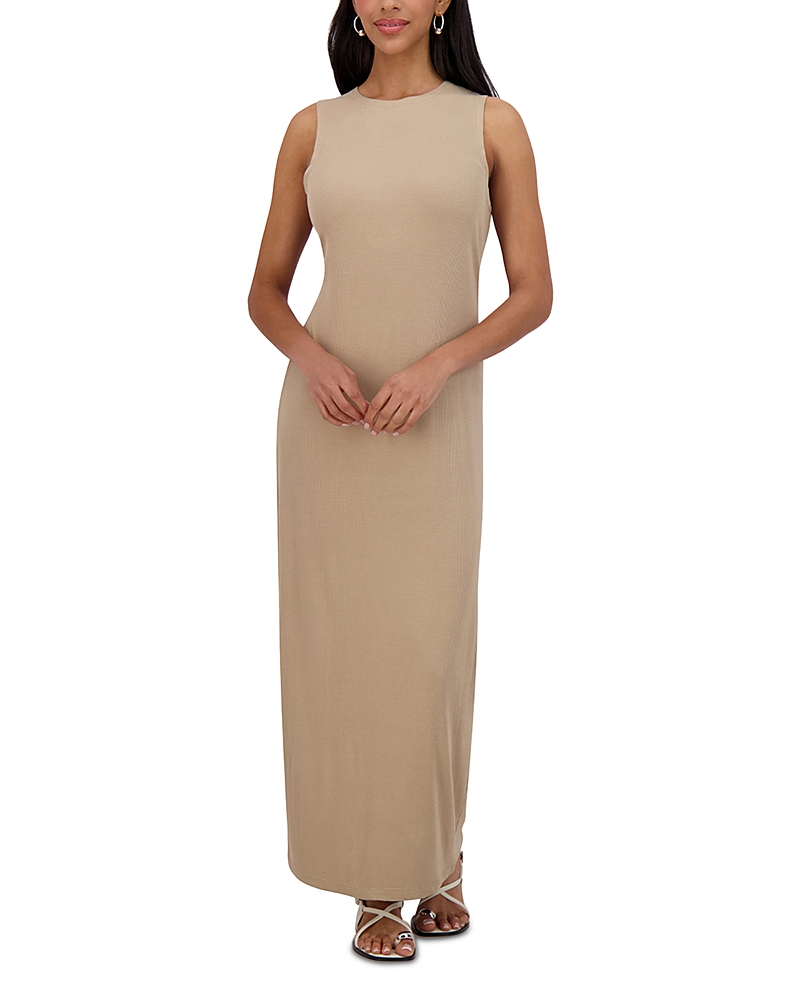Point Sleeveless Crewneck Straight Dress
