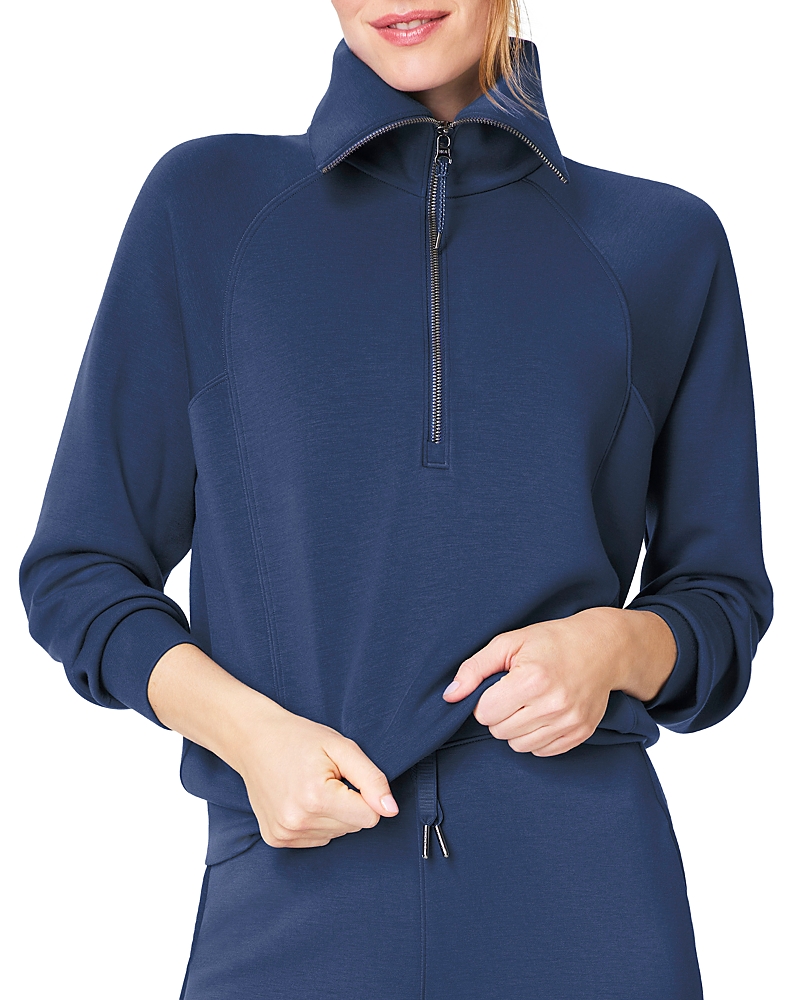 Spanx Airessentials Half Zip In Faded Indigo