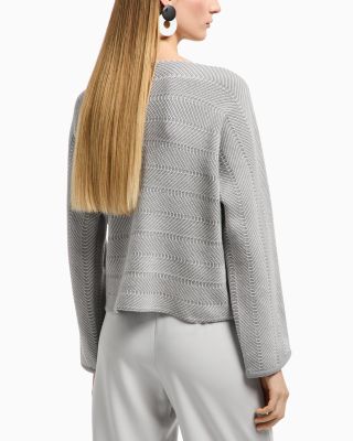 Boat Neck Chevron Knit Sweater