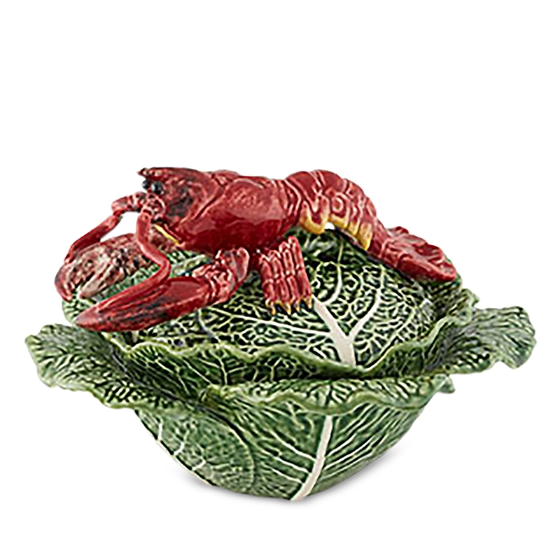 Bordallo Pinheiro Bordallo Pinhero Cabbage With Lobsters Tureen In Green