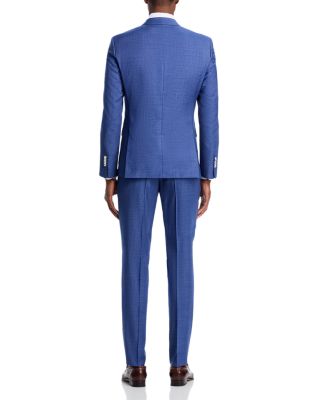 H-Huge Textured Solid Slim Fit Suit