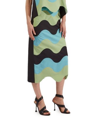 La DoubleJ Pencil Intarsio Waves Skirt