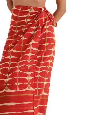 Agni Flora Tie Side Cover-Up Skirt