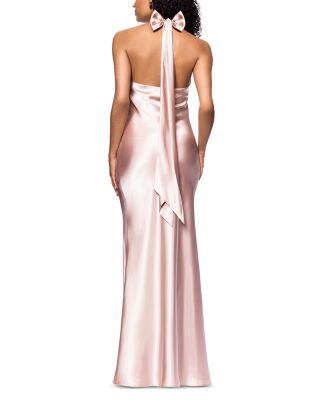Charmeuse Halter Neck Long Dress - Exclusive