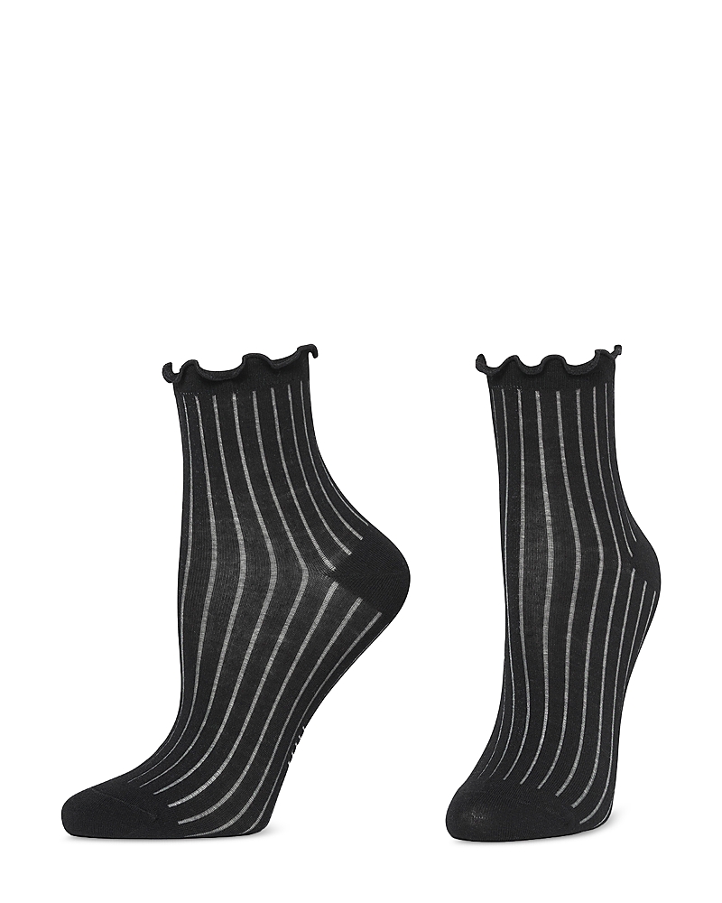 Hue Sheer Rib Anklet Socks In Black