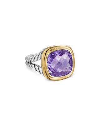 Albion&reg; Ring in Sterling Silver with 18K Yellow Gold and Amethyst, 11mm