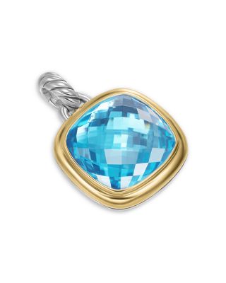 Albion&reg; Pendant in Sterling Silver with 18K Yellow Gold and Blue Topaz, 15mm