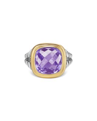 Albion&reg; Ring in Sterling Silver with 18K Yellow Gold and Amethyst, 11mm