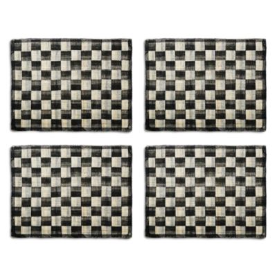 Black Sinamay Placemats, Set of 4