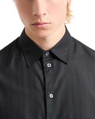 Wave Jacquard Textured Regular Fit Button Down Shirt 