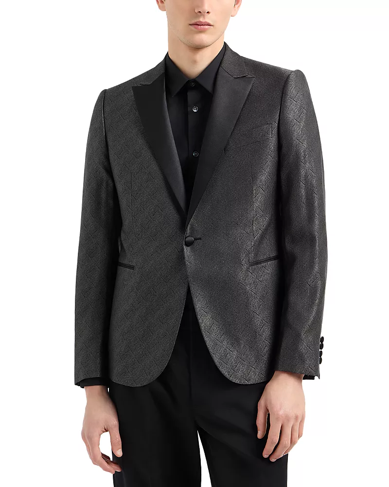Emporio Armani M Line Slim Fit Embossed Jacquard Dinner Jacket
