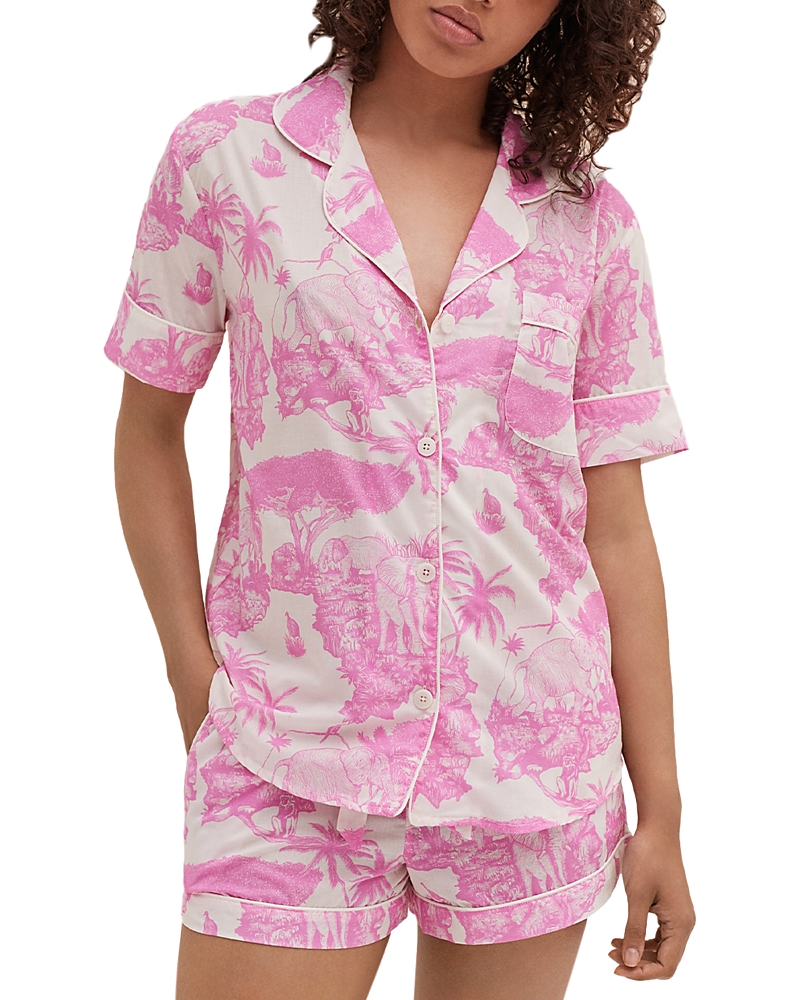 Desmond & Dempsey Deia Short Pajama Set In Pink