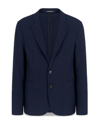 Regular Fit Seeksucker Single Breasted Blazer