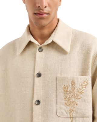 Denim Effect Regular Fit Button Down Shirt