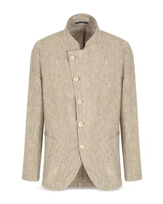 Regular Fit Asymmetric Linen Blazer