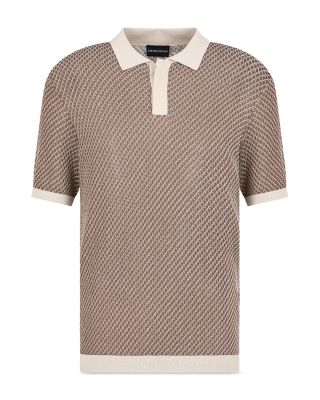Knit Jacquard Pullover Polo Sweater