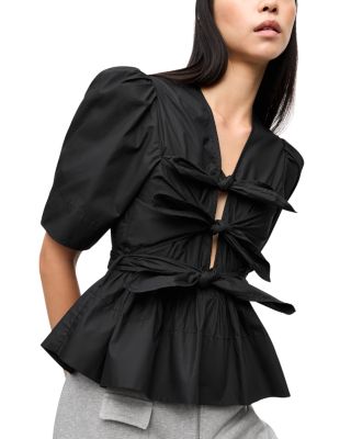 Tie Front Peplum Top
