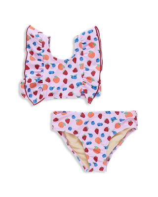 Pink Chicken - Girls' Katniss Ruffle Top & Print Bottom Two Piece Swimwear - Little Kid, Big Kid