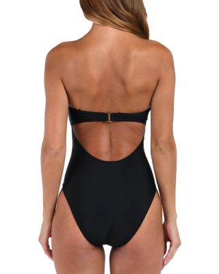 Emilia Solid Bandeau V Wire One Piece Swimsuit