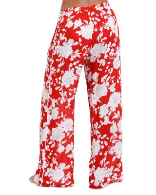 Geraldine Ikebana Floral Wide Leg Pants Swim Cover-Up
