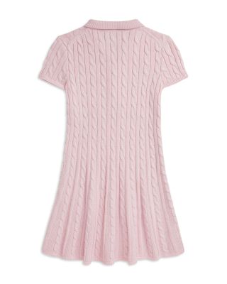 Girls' Cable Knit Cotton Polo Sweater Dress - Big Kid