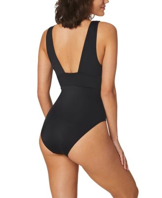 Mykonos Deep Plunge Neck One Piece Swimsuit