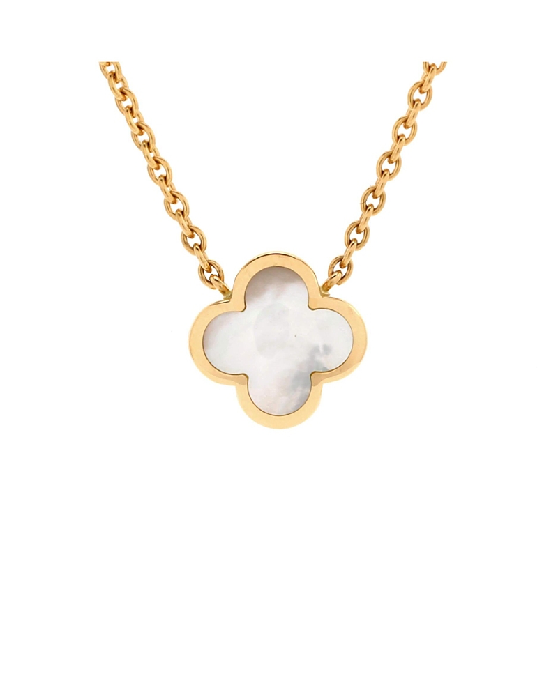 Pre-owned Pre-owned Van Cleef & Arpels Van Cleef & Arpels Pure Alhambra Pendant Necklace 18k Gold And Mother Of Pearl