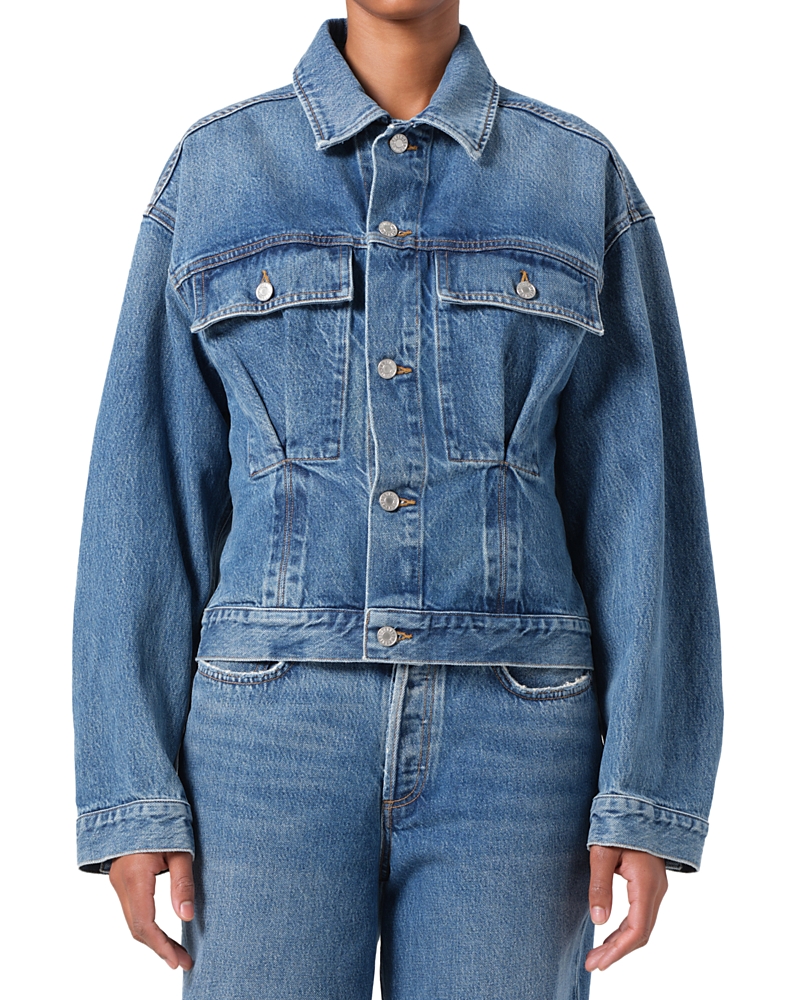Agolde Zyla Cinch Denim Jacket In Medium Wash
