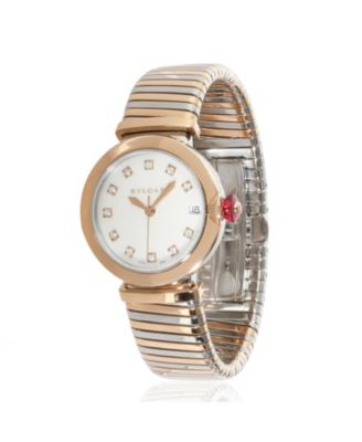 Pre-Owned Bvlgari Stainless Steel/Rose Gold Lvcea Tubogas 102954 36.30