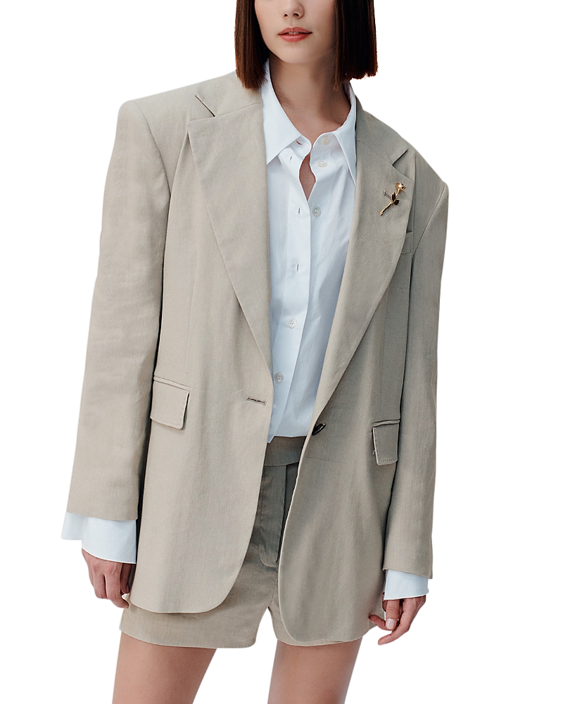 Shop Marella Emily Ratajkowski X Oversized Blazer In Sand