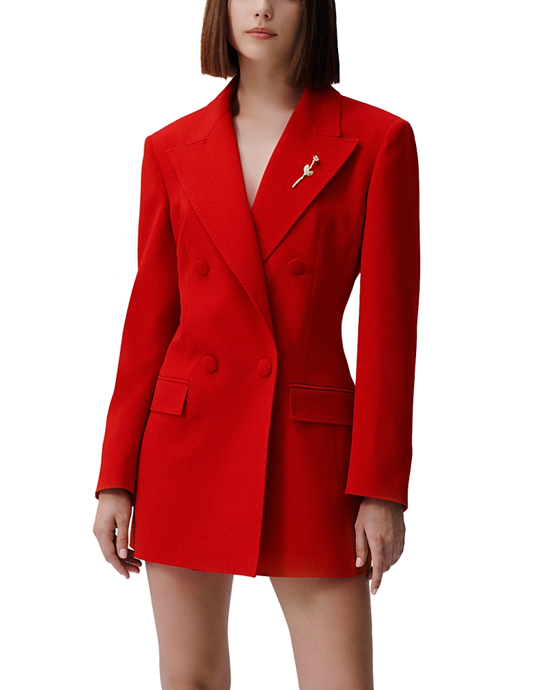 Marella Red Waisted Blazer In Red